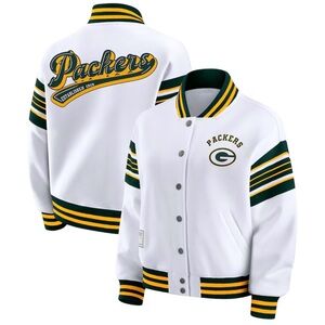 Women's WEAR‎ by Erin Andrews White Green Bay Packers Full-Snap Fleece Jacket